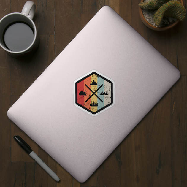 Retro Vintage Four Elements Icon by MeatMan